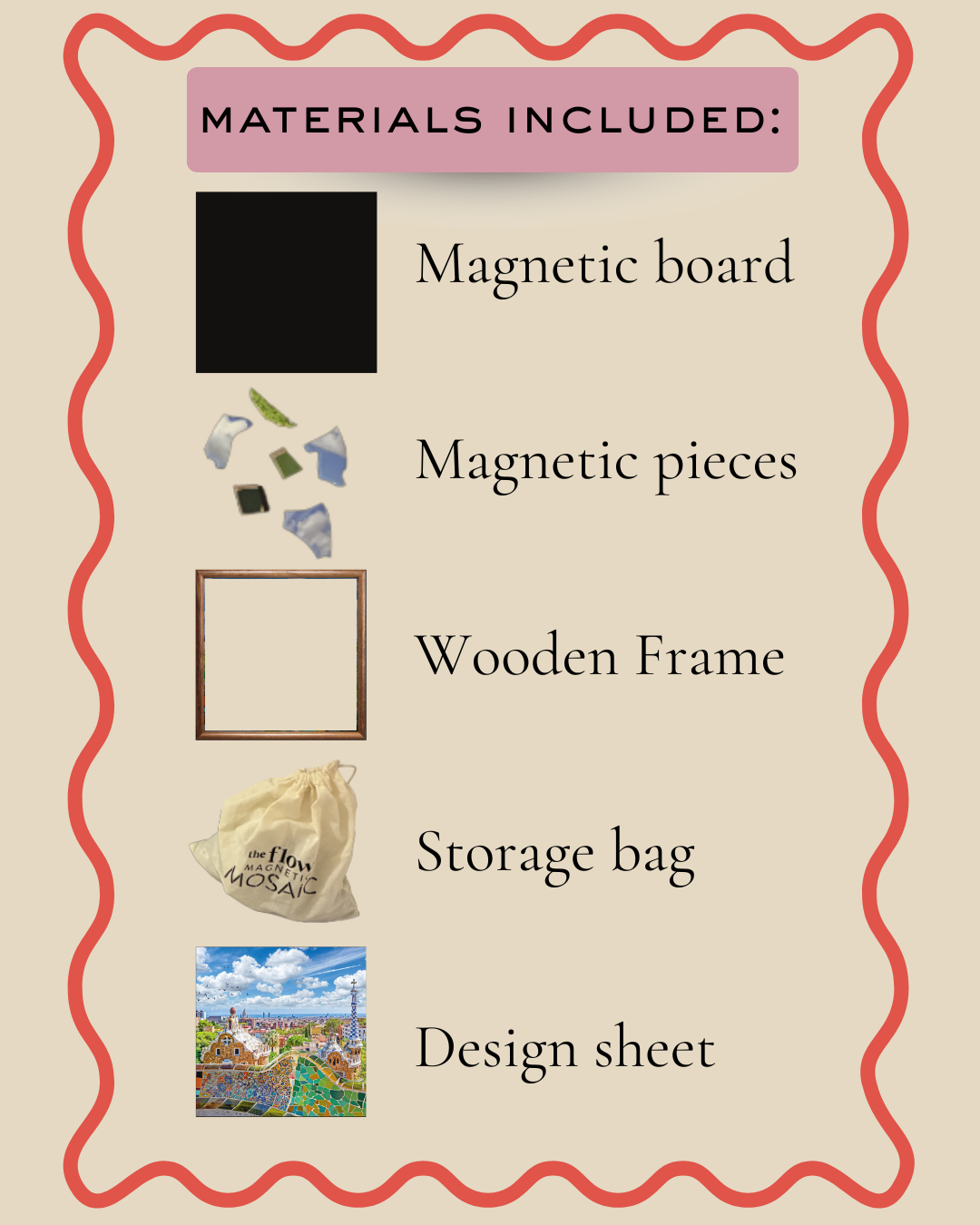 Magnetic Mosaic 300 Piece Jigsaw With Frame - Barcelona